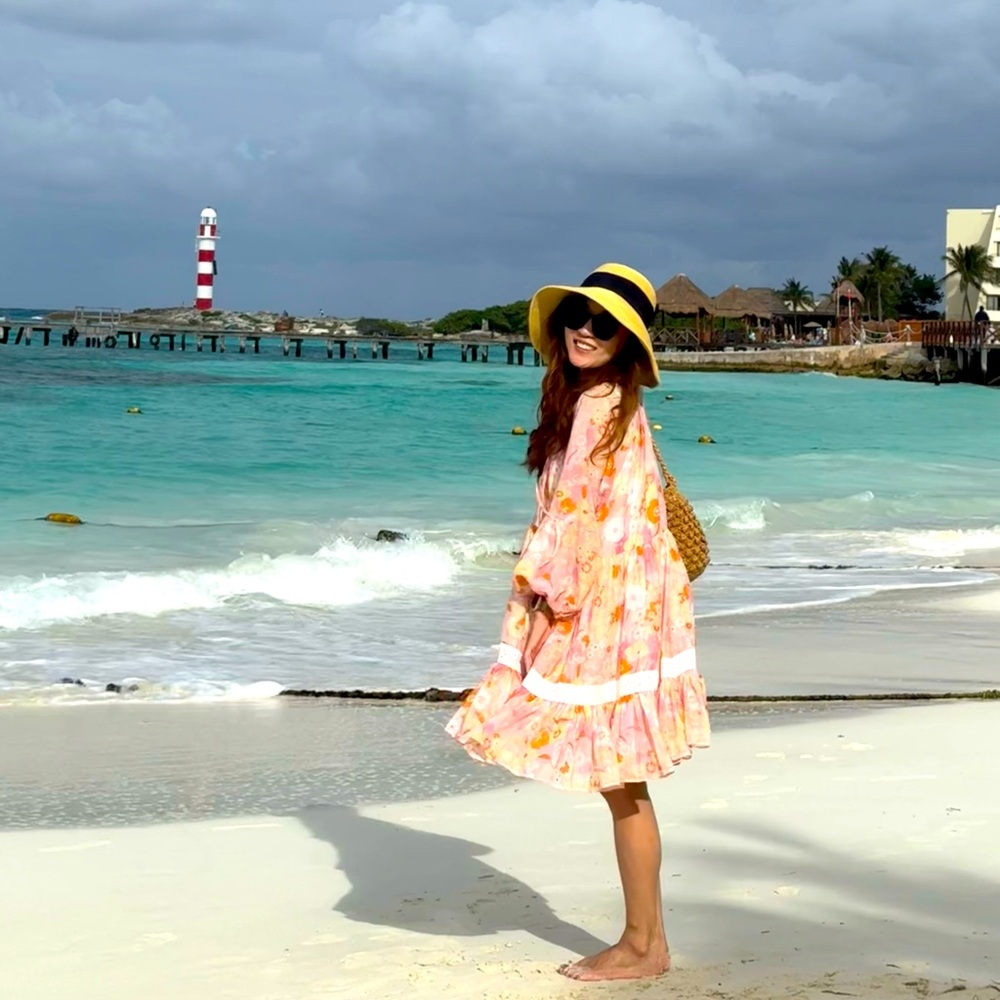 Maje Paris Cotton and silk voile floral dress